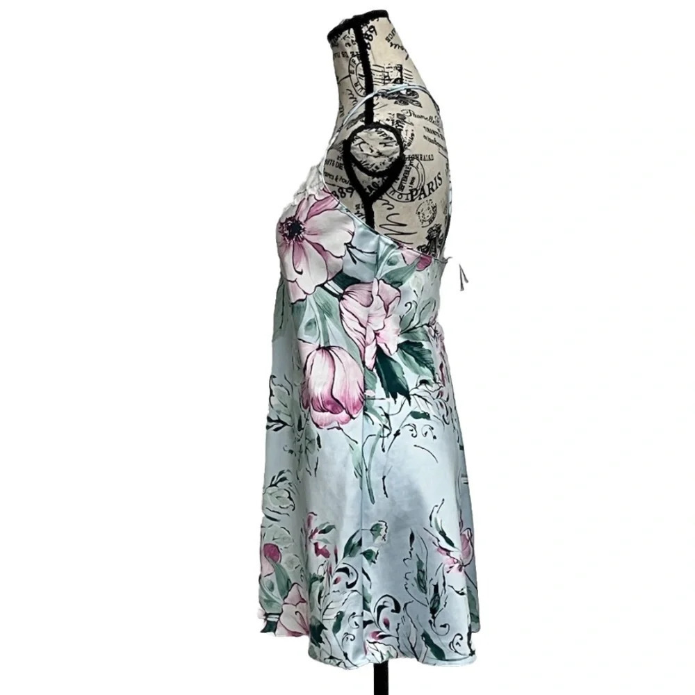 Lilac+London Floral Satin Chemise Slip Dress XS | Coquette Fairy Y2K Mini - Picture 5 of 12